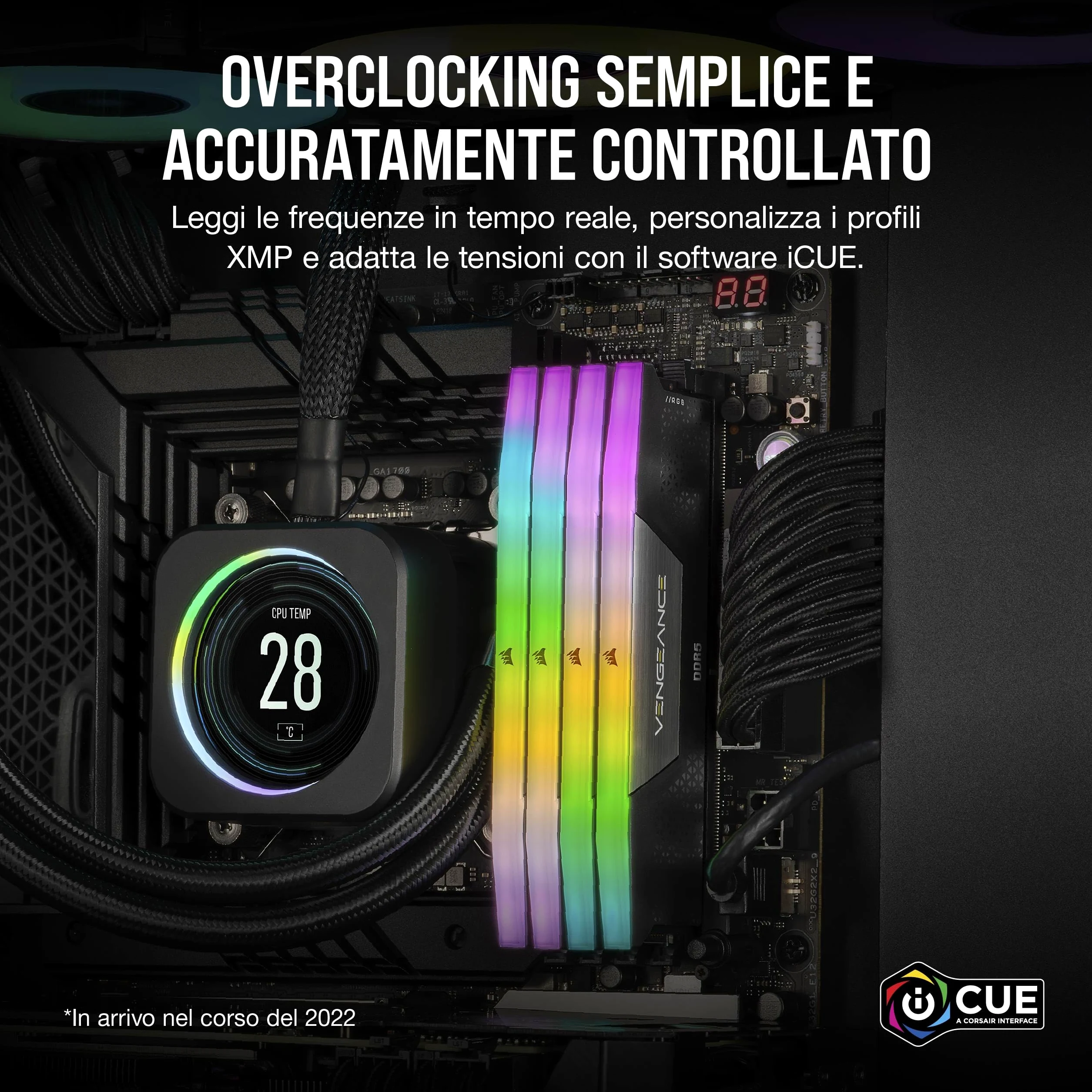 CORSAIR VENGEANCE RGB DDR5 96GB (2 x 48GB) Fino a 6000MHz INTEL RAM