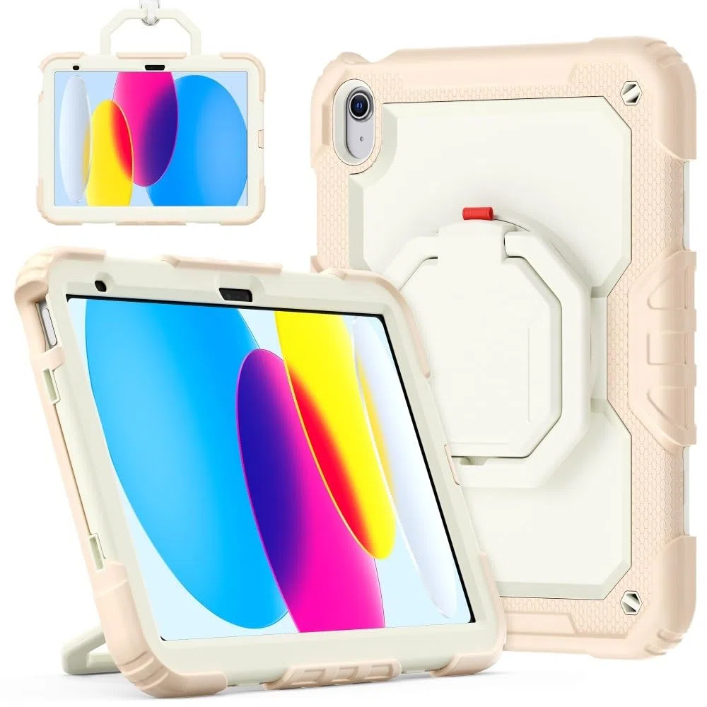 Generic Custodia compatibile con iPad 5a generazione 9.7 2017 (colore: oro rosa) elegante custodia rigida completa in silicone rigido con tracolla