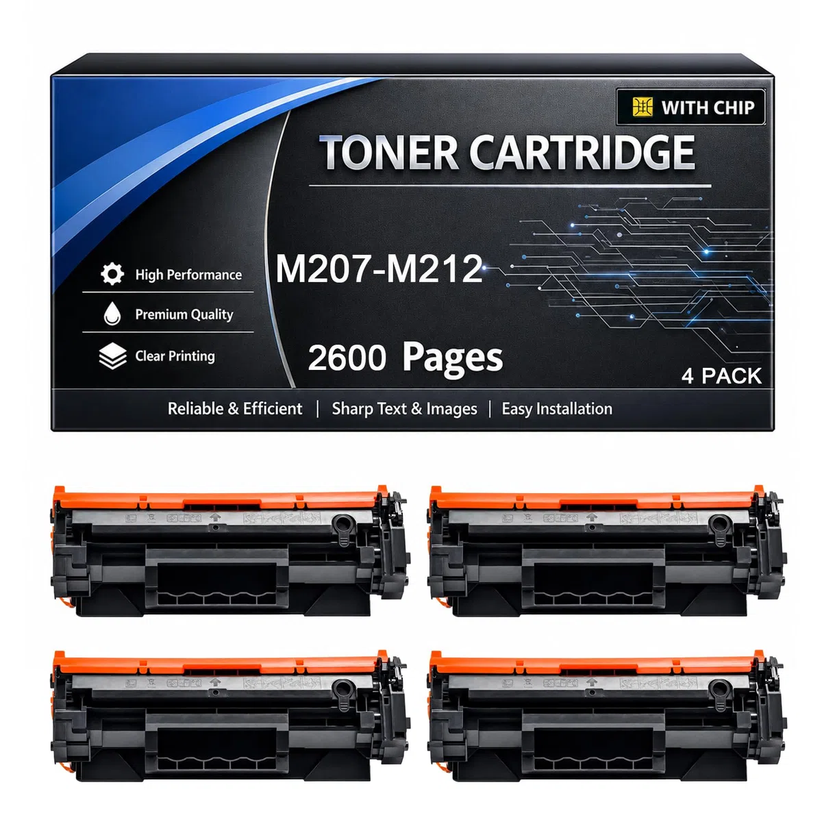 Cartuccia toner M207-M212 con chip compatibile con HP M207-M212 ad alta resa 2.600 pagine per stampanti LaserJet M207-M212 M207 M212