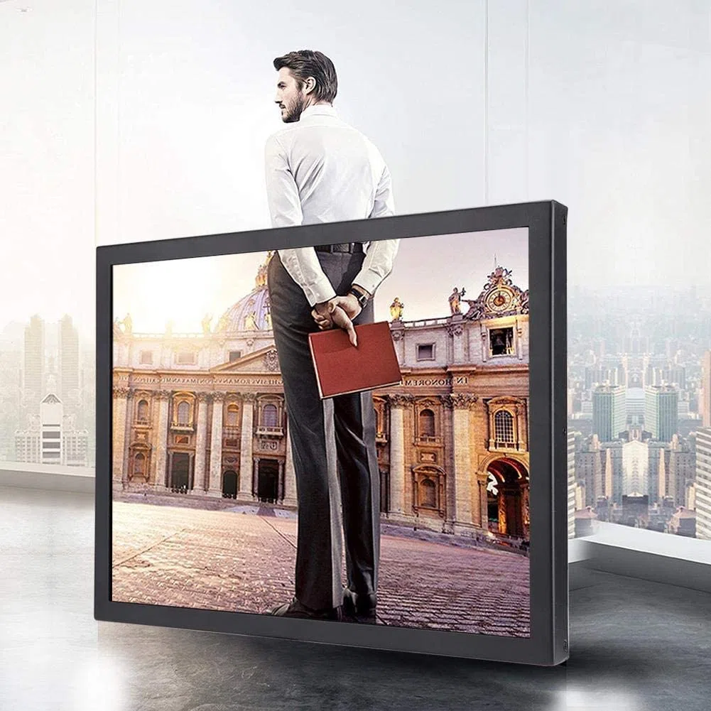 Monitor da 15 pollici, display 4: 3 1024 x 768 full HD, schermo TFT, supporta VGA/HDMI/AV/BNC per PC/TV/CCTV/fotocamera/sicurezza/computer(nero)