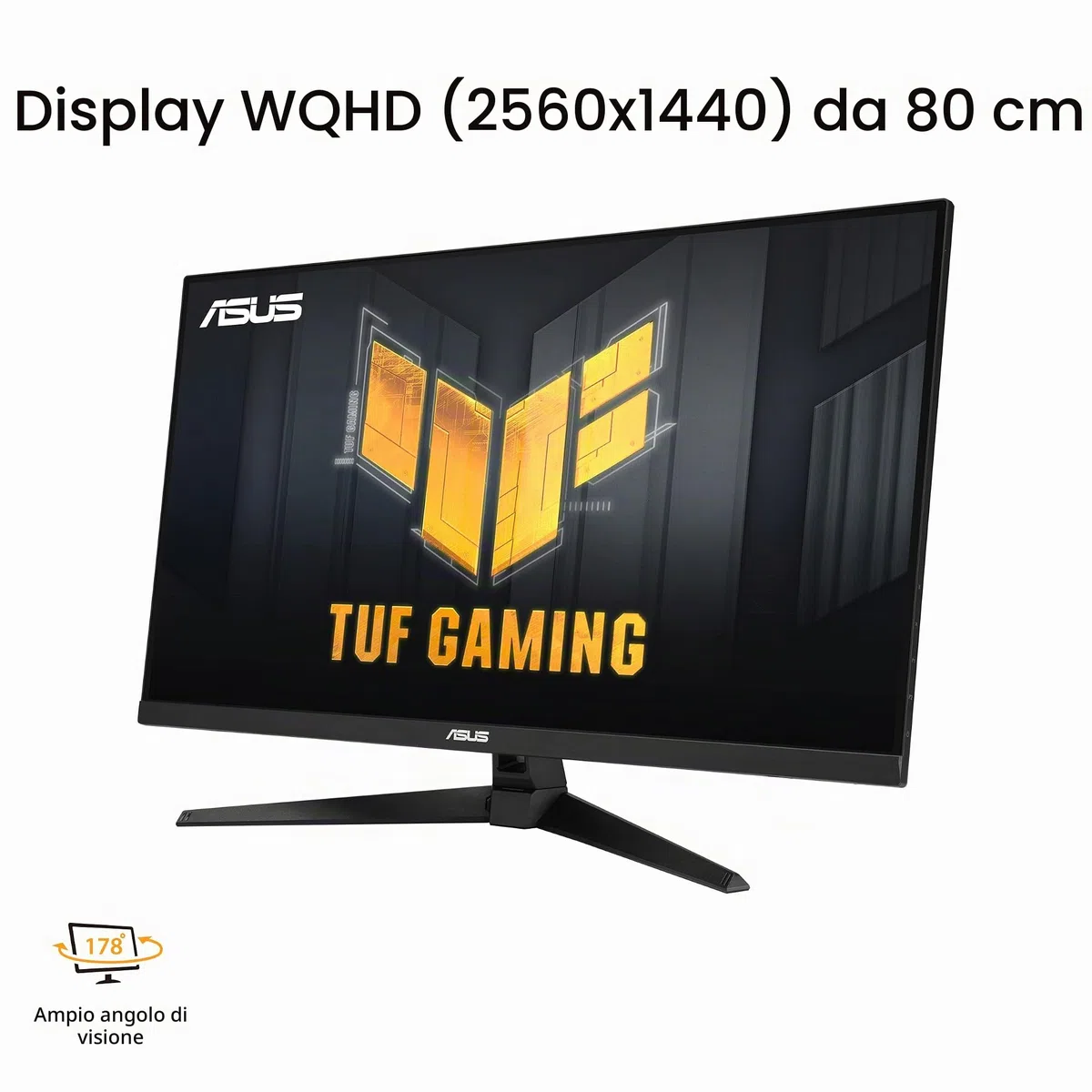 ASUS TUF GAMING VG32AQA1A, Monitor Gaming da 32” WQHD, Nero