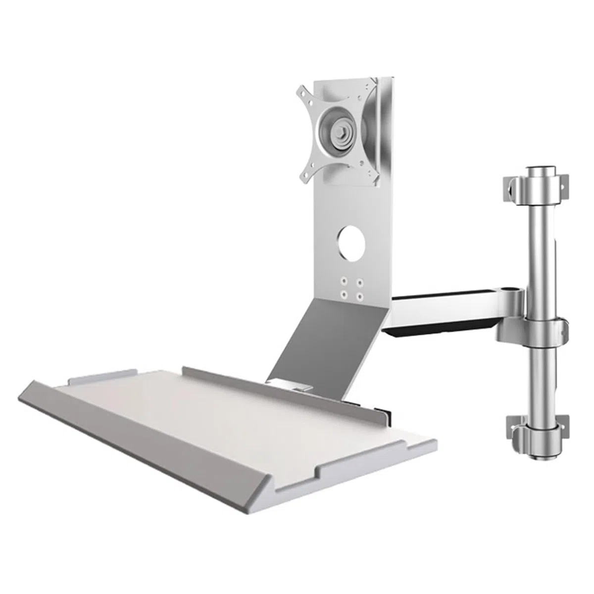 Sit Stand Monitor Desk Mount, Braccio Articolato Full-Motion, con Gestione Cavi, capacità di Carico 8KG, Adatto a Schermi 17-27"