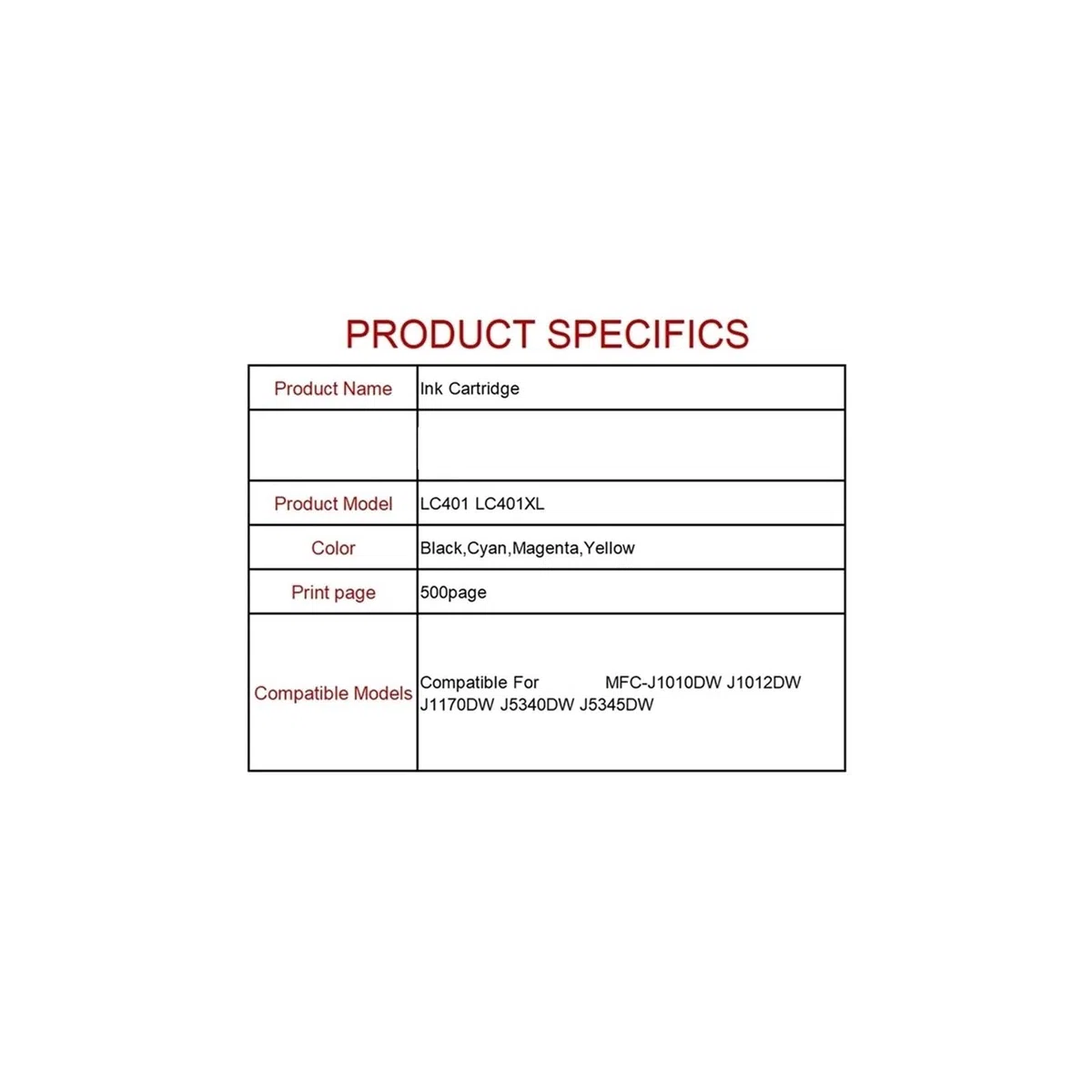 Cartuccia inchiostro, compatibile con Brother, LC401 XL LC401XL