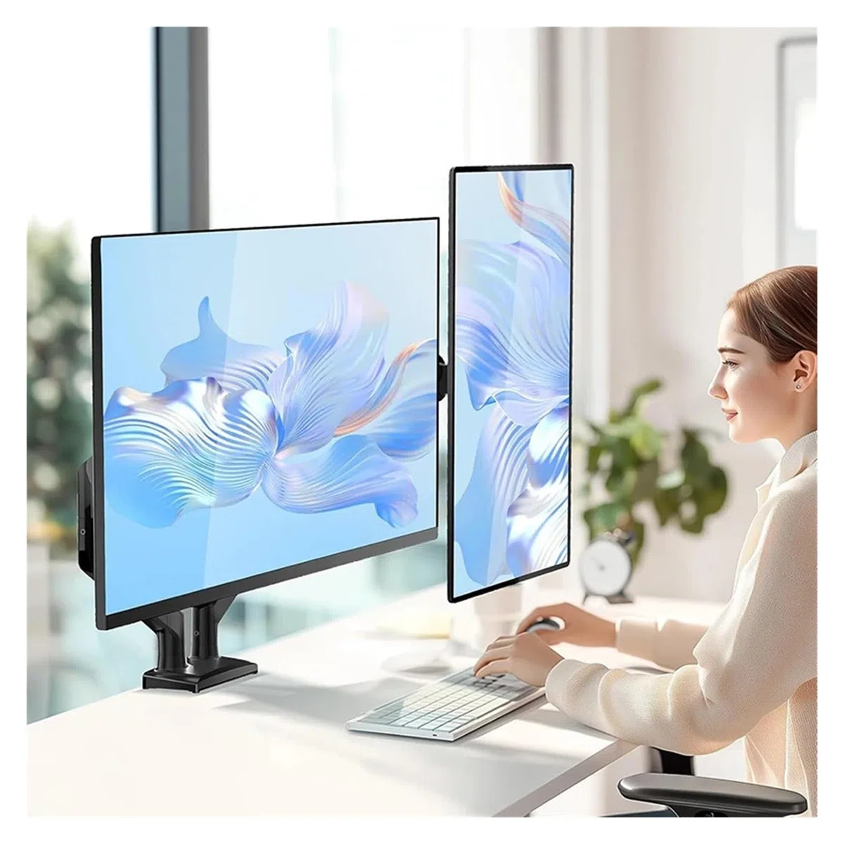 Monitor Stand, Supporto for doppio monitor da 13-34"
