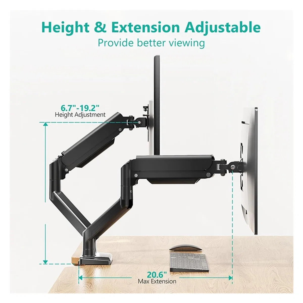 Monitor Stand, Supporto for doppio monitor da 13-34"