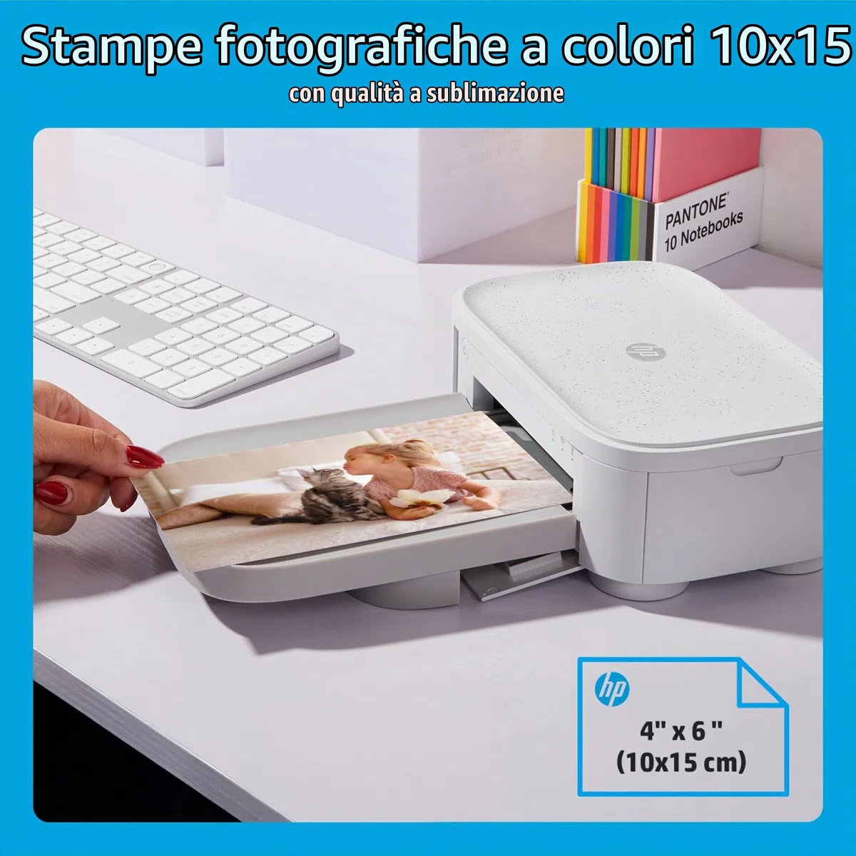 HP Sprocket Studio Plus 4x6 Stampante Foto – 118 Fogli & Cartuccia - Wi-Fi, Sublimazione, App